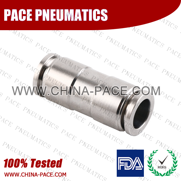 Union Stainless Steel Push-In Fittings, 316 stainless steel push to connect fittings, Air Fittings, one touch tube fittings, all metal push in fittings, Push to Connect Fittings, Pneumatic Fittings